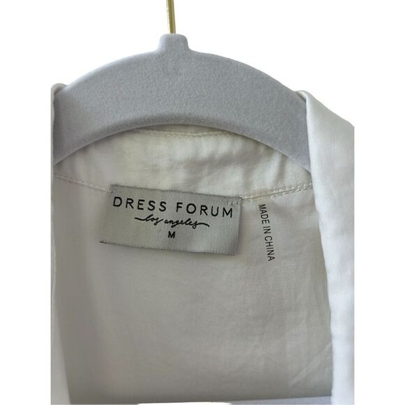 Dress Forum Los Angeles Long Sleeve Button Down Blouse White Women's Medium - Picture 2 of 5
